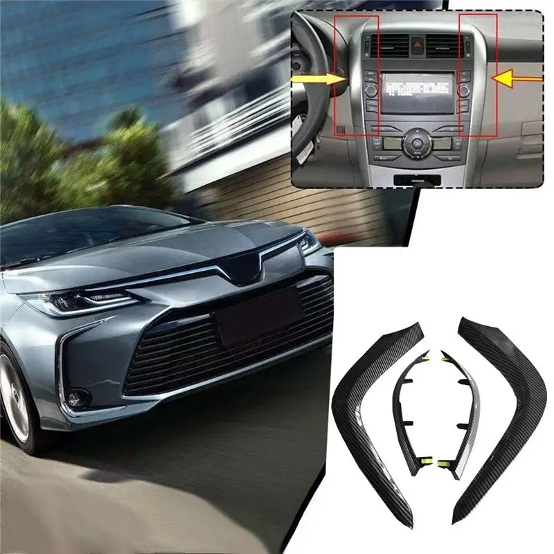 1Set Dashboard Air Vents Trim Strip for Toyota Corolla Altis 07-13