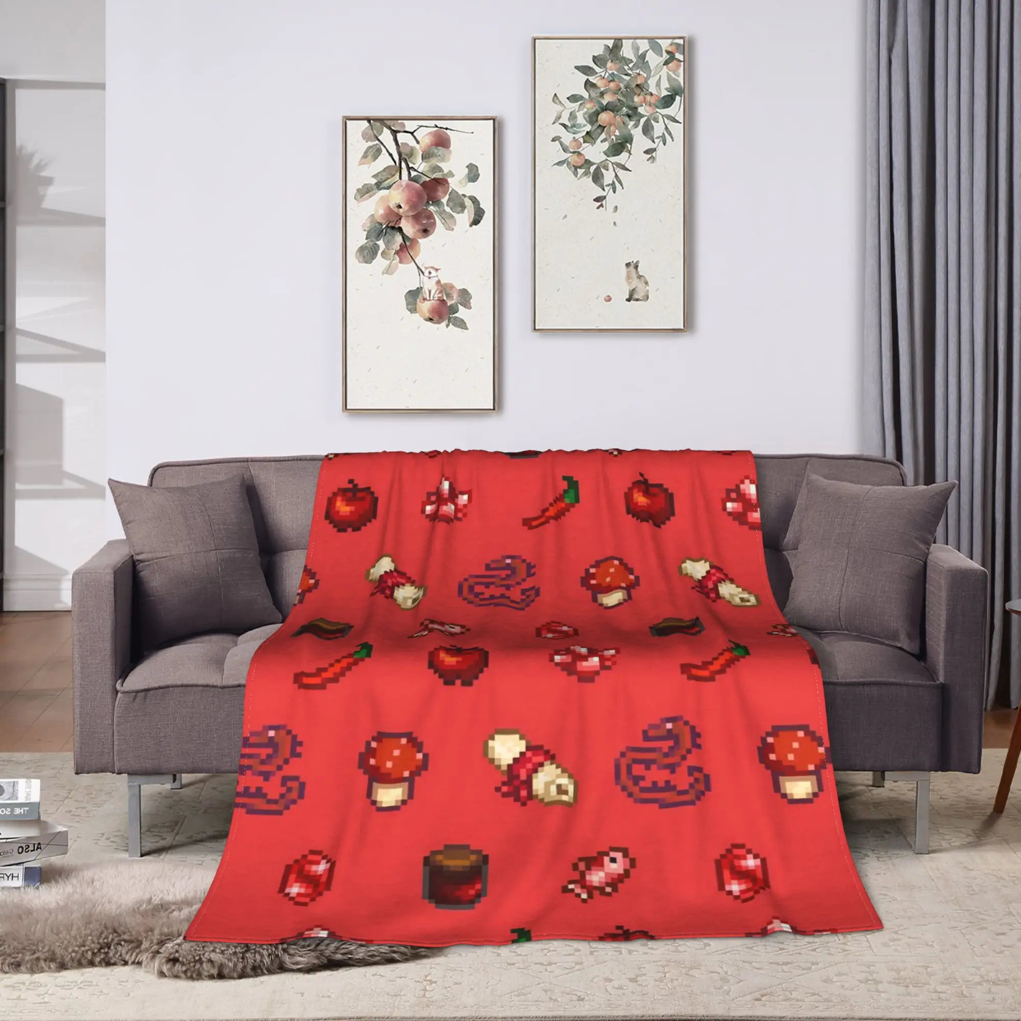 Stardew Valley Animals Chicken Blanket  Decorative Flannel Throw Blanket For Couch Chair Soft Customized Quality Bedspread