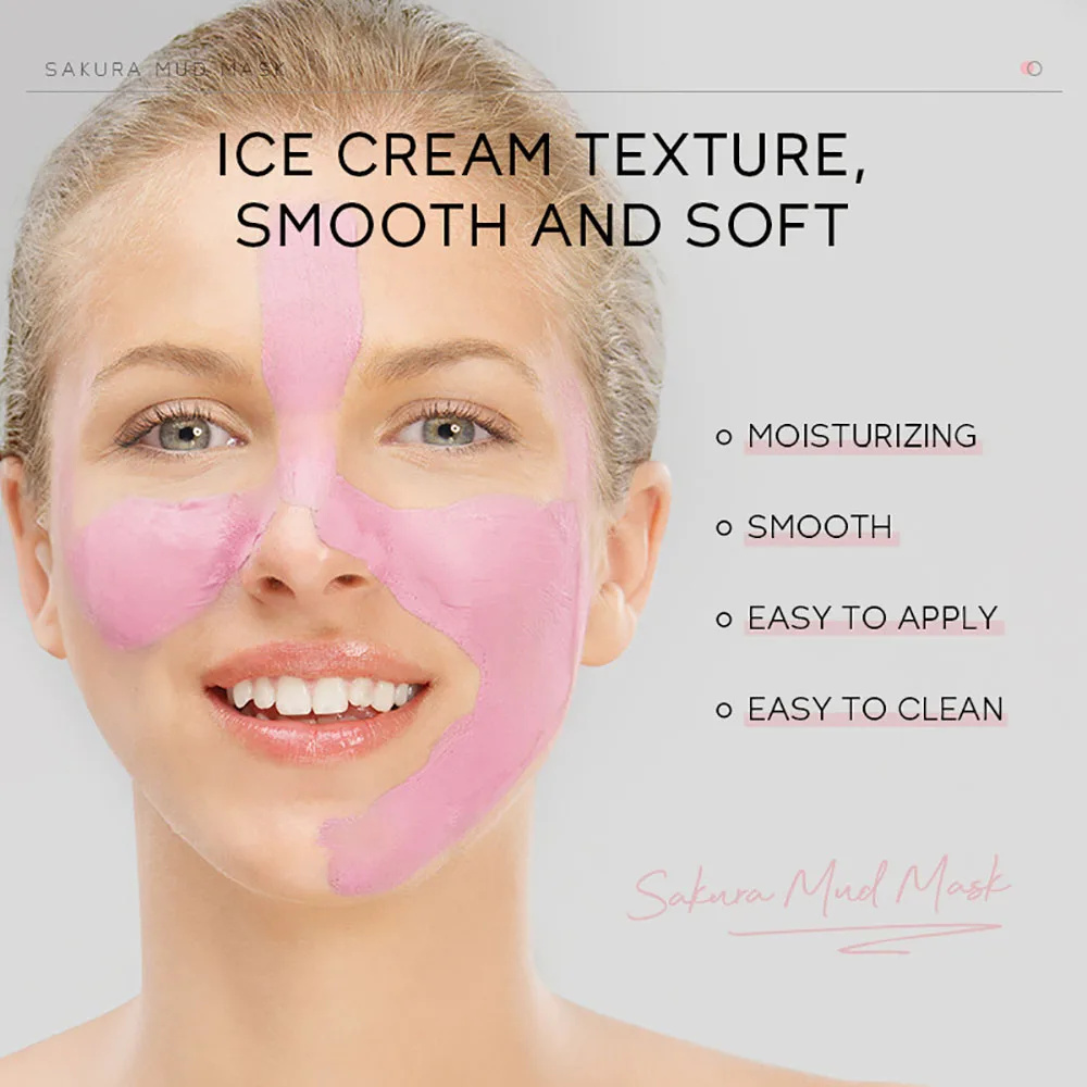 

QUIYUM 30g Sakura Mud Mask, Deep Cleansing Pore Minimizing Face Mask for All Skin Types, Hydrating Wash Off Mask in Soft Tube