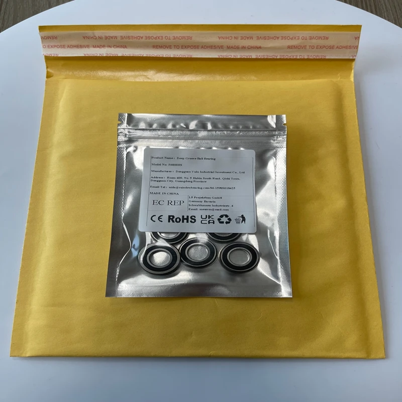10PCS F6800RS 10X19X5 mm Double Rubber Cover Flange Ball Bearing Deep Groove Ball bearing 10×19×5mm