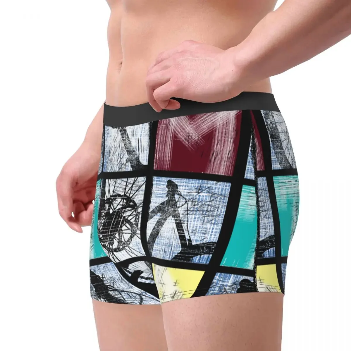 Man Boxer Shorts Panties Square MTB Mountain Bike Soft Underwear Homme Humor S-XXL Underpants