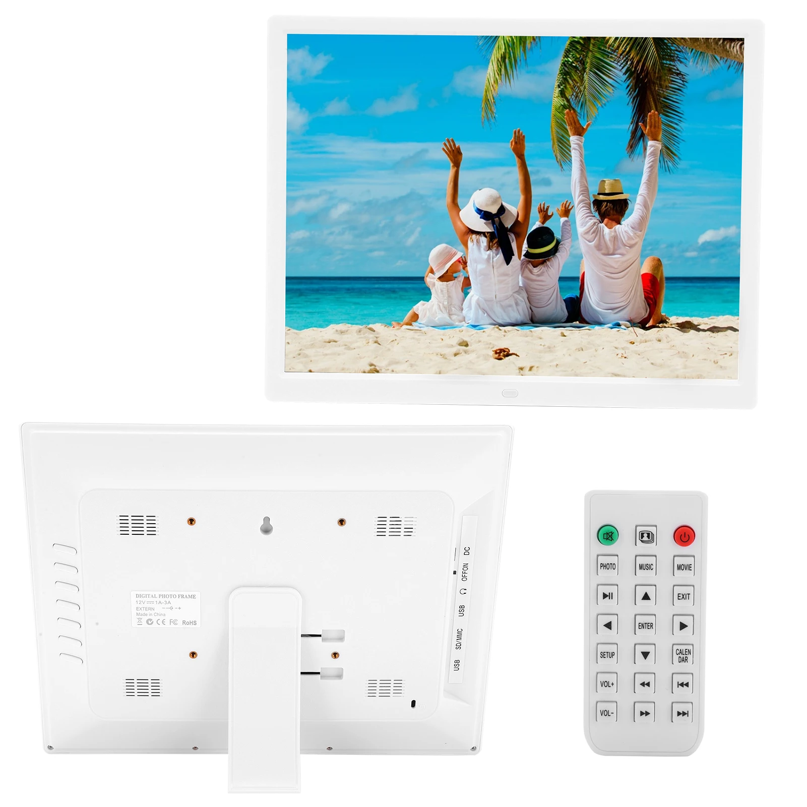 

15in Digital Photo Frame 1024x768 Resolution Support MP3/MP4/Image Image Play Digital Photo Frame with Remote Controller