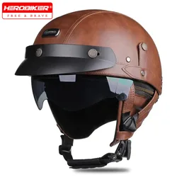 Vintage Motorcycle Helmet Open Face Helmet Half Helmet Motorcycle Germany Face Safety Helmet Retro Scooter Half Helmet