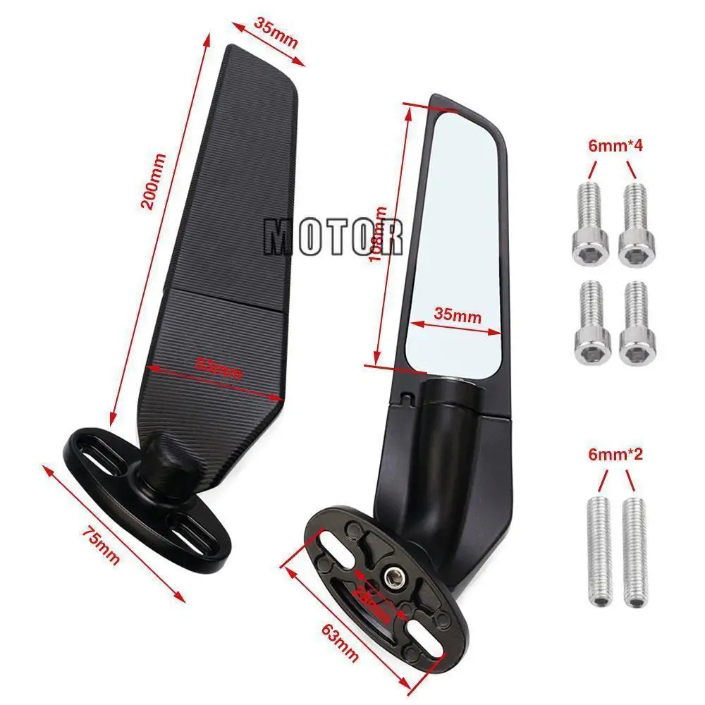 Motorcycle Mirror For Honda CBR600F CBR 600 RR F2,F3,F4,F4i SPORT/F CBR650F Modified Wing Adjustable Rotating Rearview Mirror