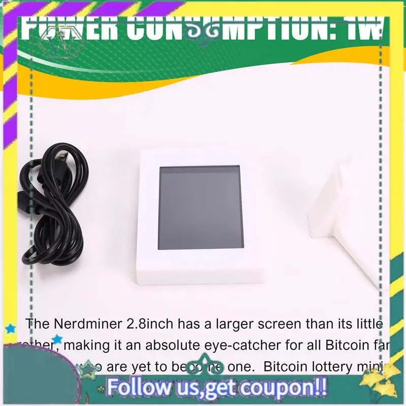 새로운 Nerdminer V2 56Kh/S 2.8 인치 LCD 디스플레이 Nerdminer Bitcoin Crypto Solo 복권 데스크 광부 Cryptocurrency Miner