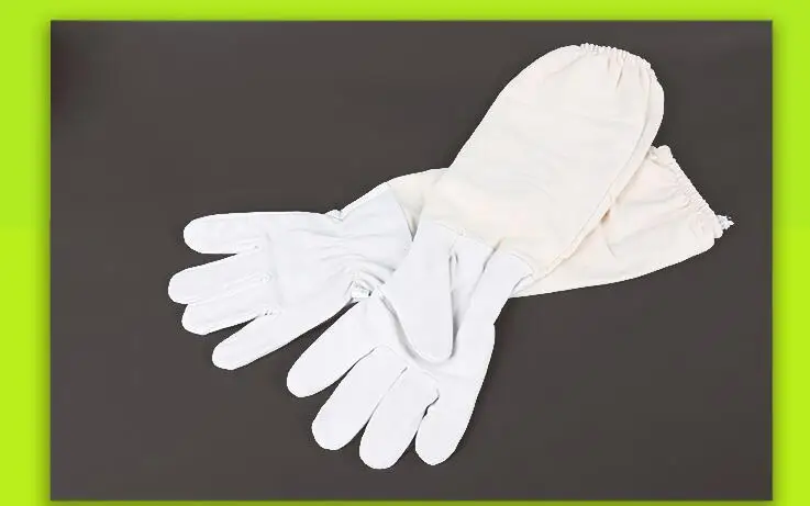 One size fits all Sheepskin+polyester cotton bee gloves Prevent sting Bee tool NO.TXF-1112