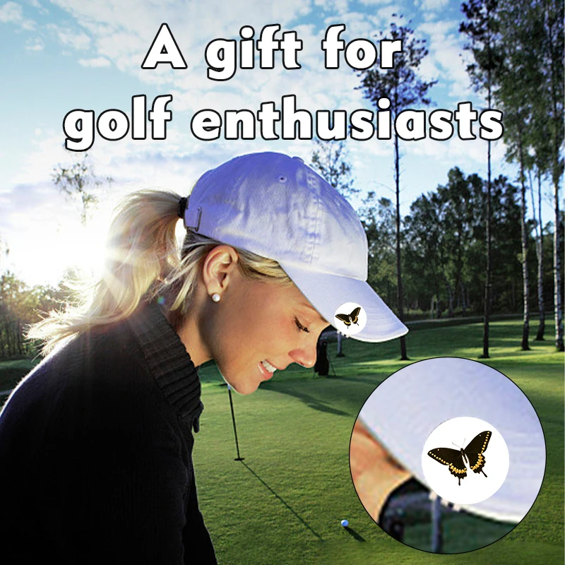 Golf Club with Magnetic Hat Clip - Golf Accessories and Equipment, Customizable Ball Markings, Butterfly Golf Hat Decoration