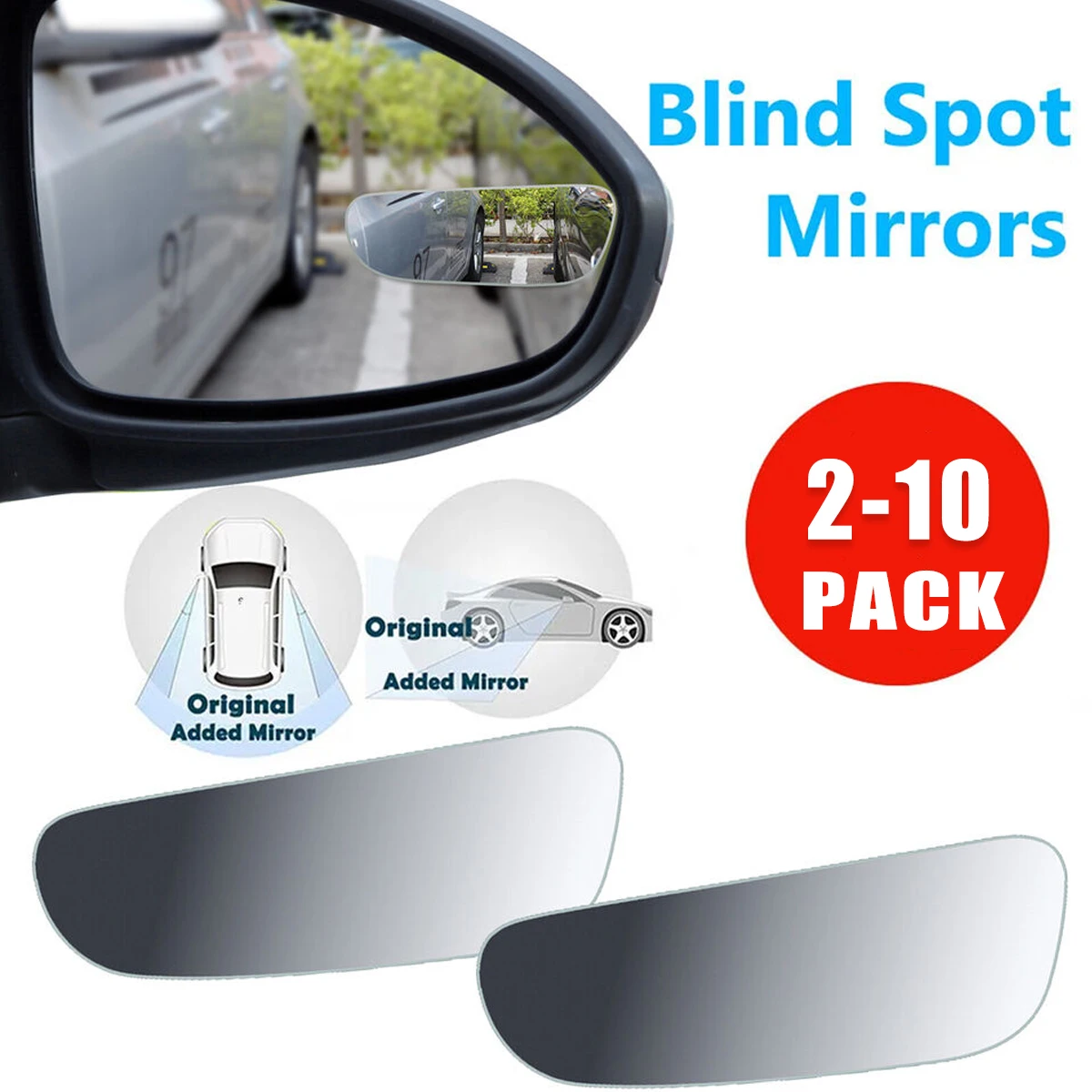 2/3/5/10 Pcs Car Mirror 360 Degree Wide Angle Convex Blind Spot Mirror Parking Auto Car Rear View Adjustable Mirrors Accessories