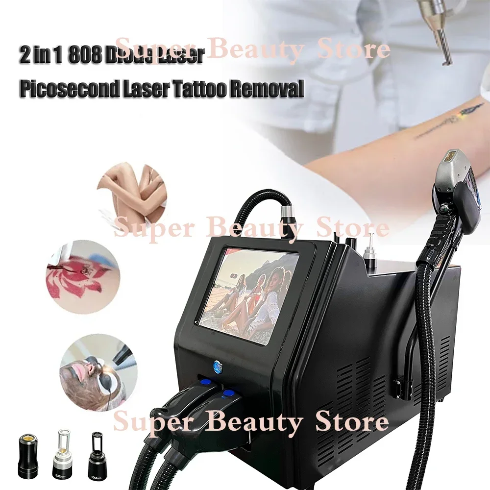 2024 Newest Diode 2 in 1 Pico Laser 808 Laser Machine Picosecond + 808 Hair Removal Machine Diode Laser Plus Pico