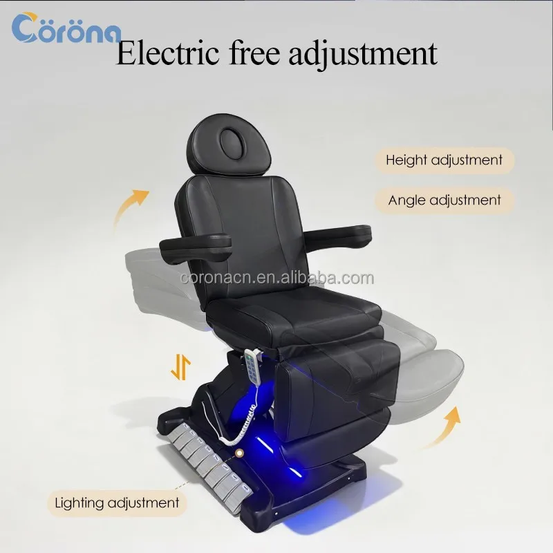 Electric Facial Bed Adjustable 3 Motor Beauty Treatment Couch Bed for Salon Spa Massage Therapy