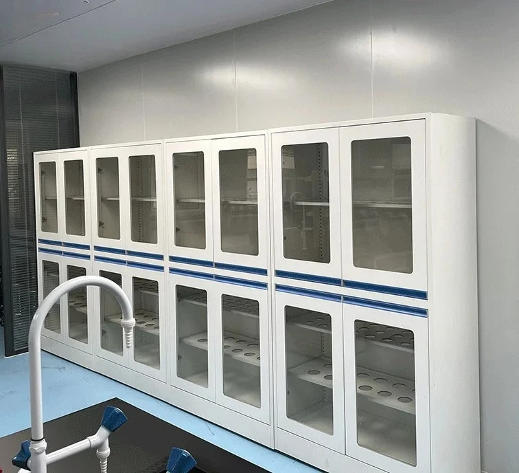 Armadio per navi interamente in acciaio in stile industriale moderno resistente chimicamente per applicazioni scolastiche per vetreria da laboratorio