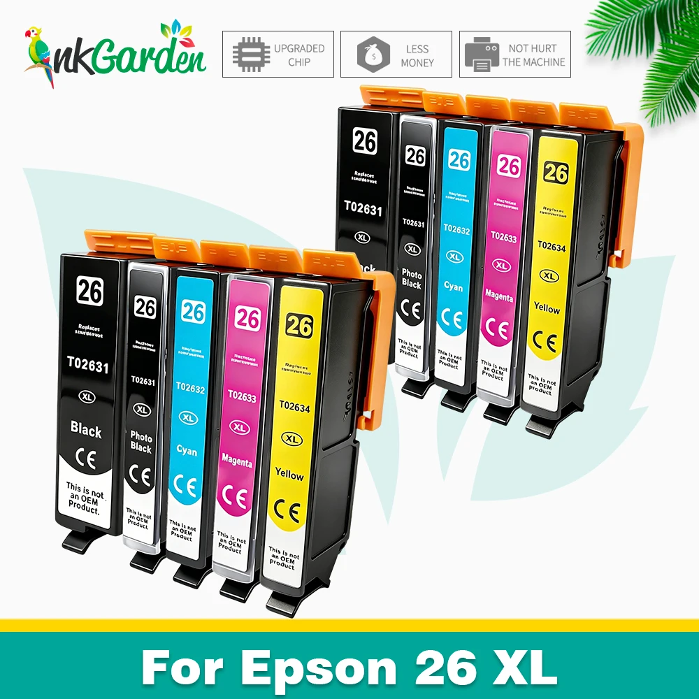 26XL T2621 Compatible Ink Cartridge T2631 2634 For Epson XP-510 XP-605 XP-610 XP-615 XP-700 XP-710 XP-800 XP-810 Printer