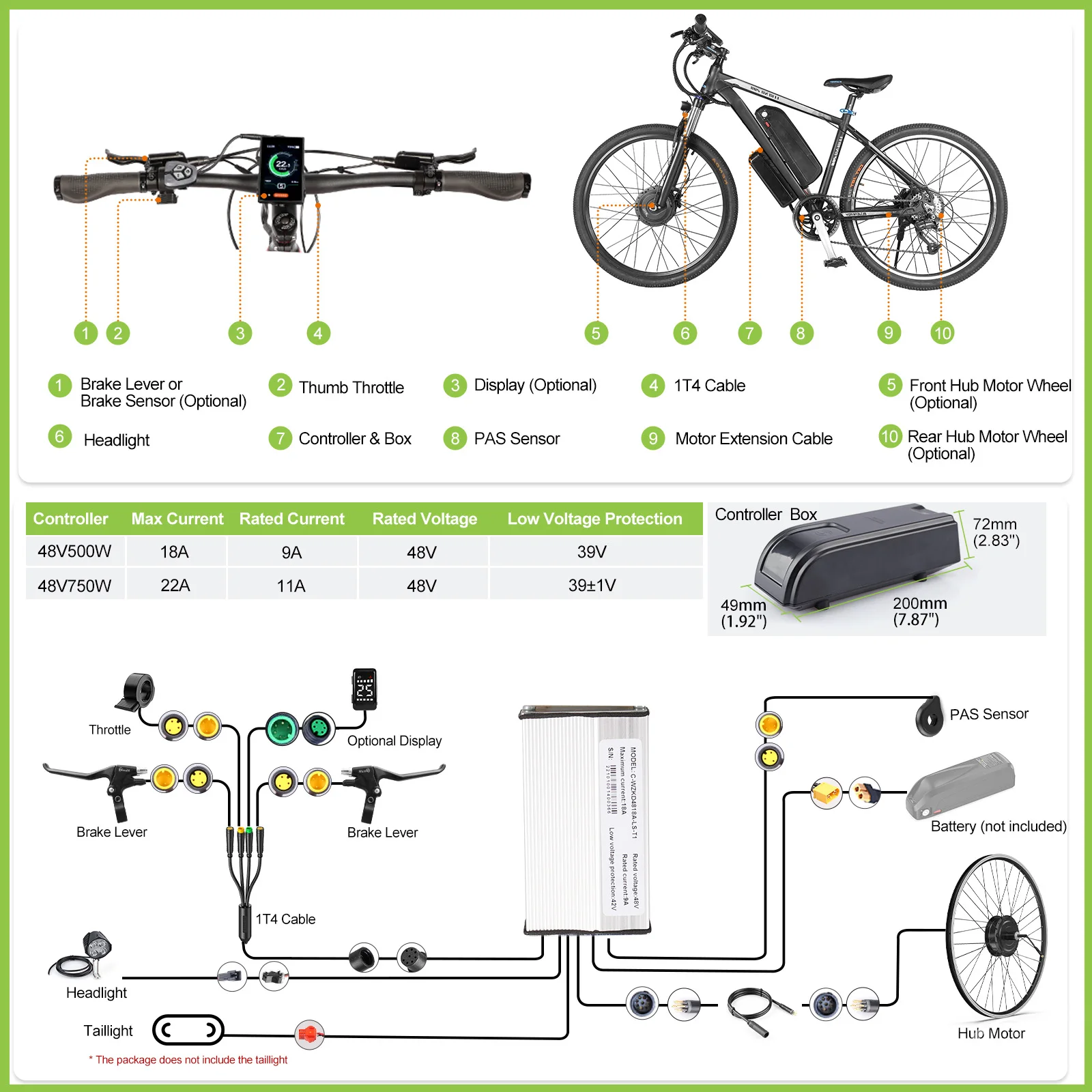 طقم تحويل الدراجة الكهربائية Bafang ، محرك أمامي ومحور محوري ، ترس بدون فرش ، محرك عجلة ، دراجة ، 20-29 بوصة ، 700C ، 48 فولت ، خلفي W ،