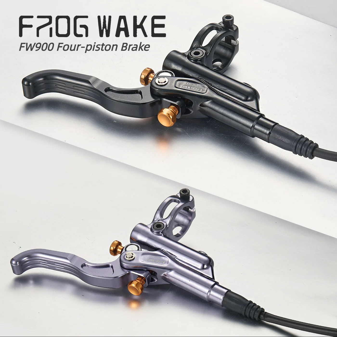 FROG WAKE FW900 MTB Hydraulische Scheibenbremse 4 Kolben 950/1650mm Vorne und Hinten Passend für Shimano Surron MAGURA Fahrrad-Bremsen-Kit – Detail 11