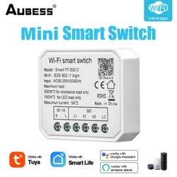 Tuya WiFi Mini Smart Switch Module 2 Gang DIY Switch Control Timer Work With Smart Life Remote Voice Control Alexa Google Home
