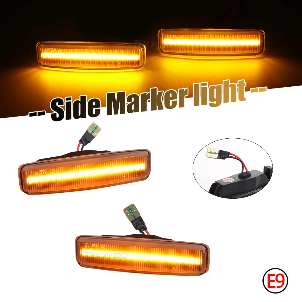 Dynamic LED Blinking Turn Signal Light Fender Side Marker Indicator Sequential For BMW 5 Series E39 1995-2003 M5