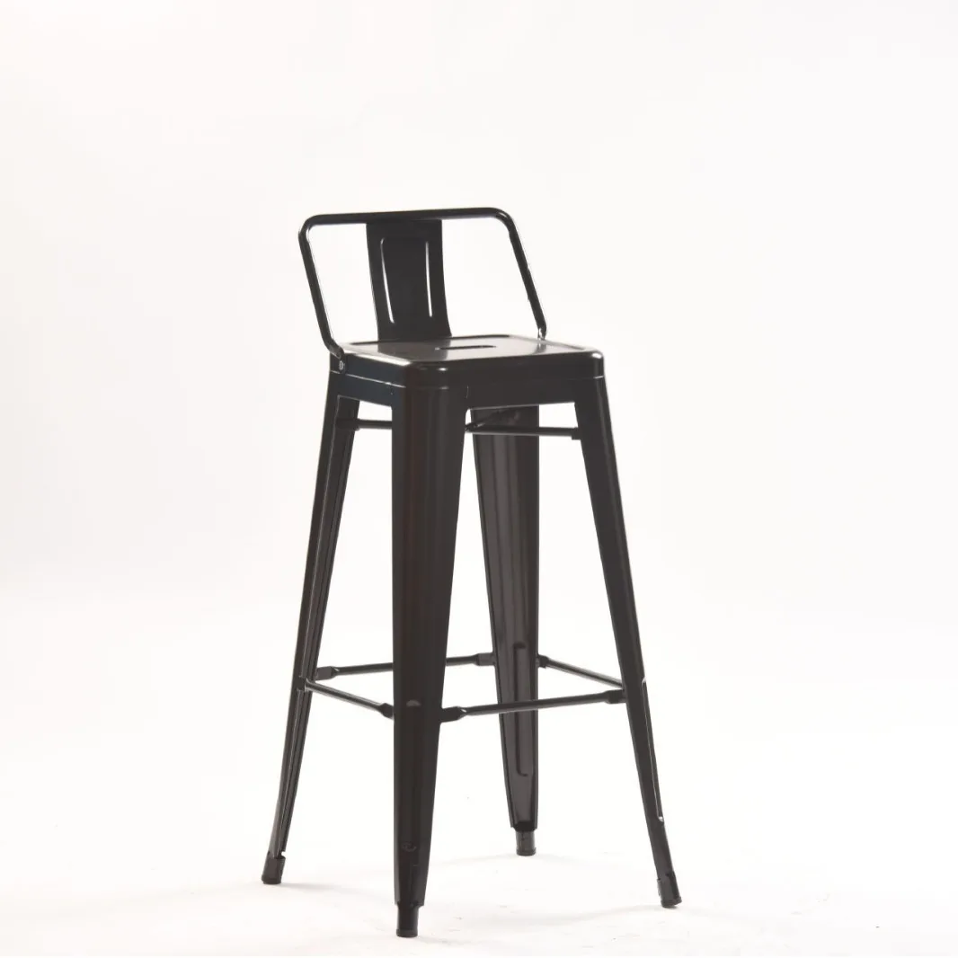 

Sturdy Thickened Iron Backrest High Stool Metal Bar Stools