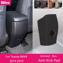 For Toyota RAV4 RAV 4 2014 2015 2016-2019 Rear Armrest Box Anti Kick Pad Microfiber Leather Protection Cover Mat Car Accessories