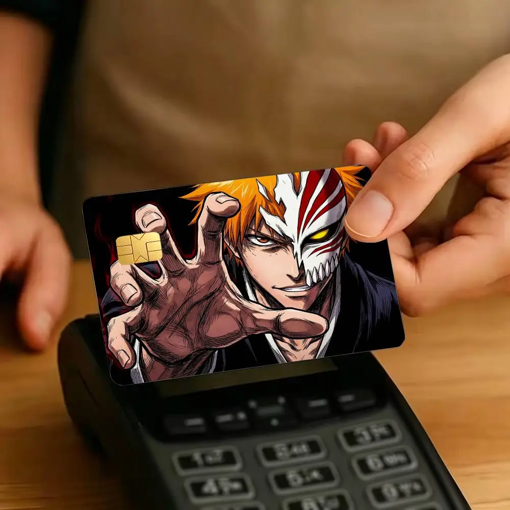 B-BLEACH K-Kurosaki Ichigo  1Set 4Pcs Waterproof Card Skin Stickers for Credit Bus IC Cards