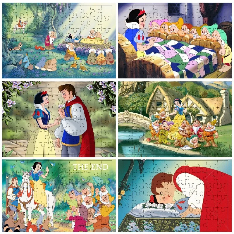 Disney Princess Classic Snow White 300 500 1000PCS Puzzles Game Wooden Jigsaw Relax For Friend Gift Desk Kid Girl Room Ornament