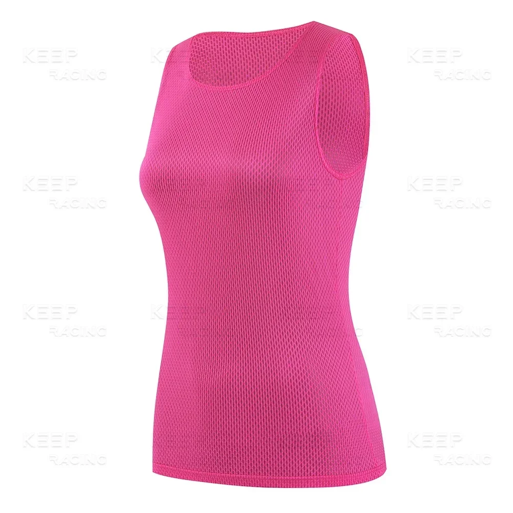 Jersey de ciclismo colorido para mulheres, camadas básicas, colete seco rápido, camiseta respirável, colete de elasticidade, camisas de bicicleta de