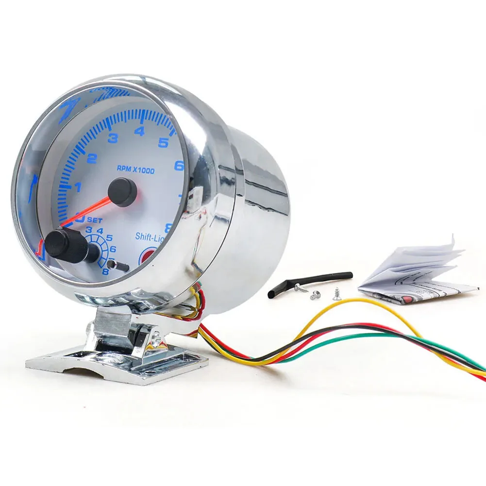 

Tachometer LED Shift Light 0-8000 RPM 3.75\" 12V Car Accessories Car Tachometer Gauge Tacho Meter With LED Shift Light