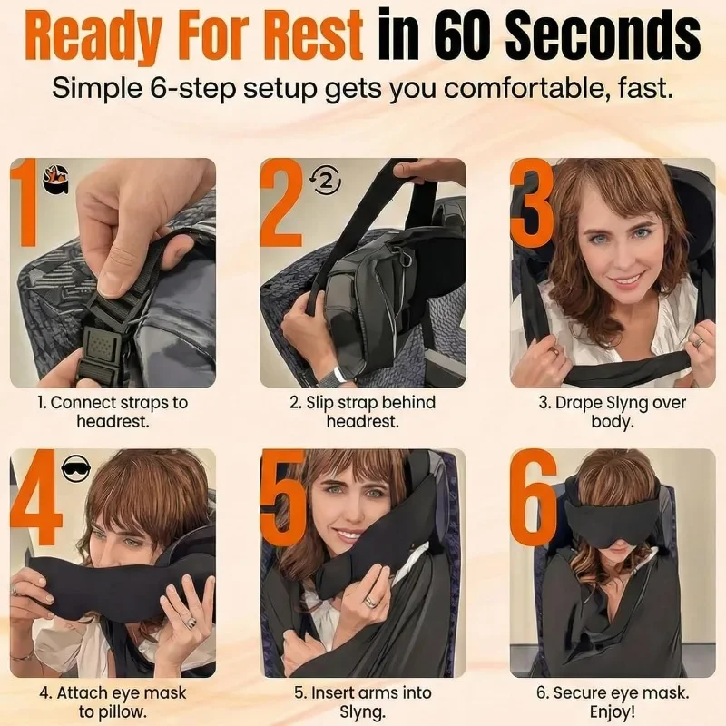 Travel Pillow with Eye Mask 3-in-1 Airplane Sleep Support Travel Essentials for Comfort Portable Sleep System with Neck Support gallery 3