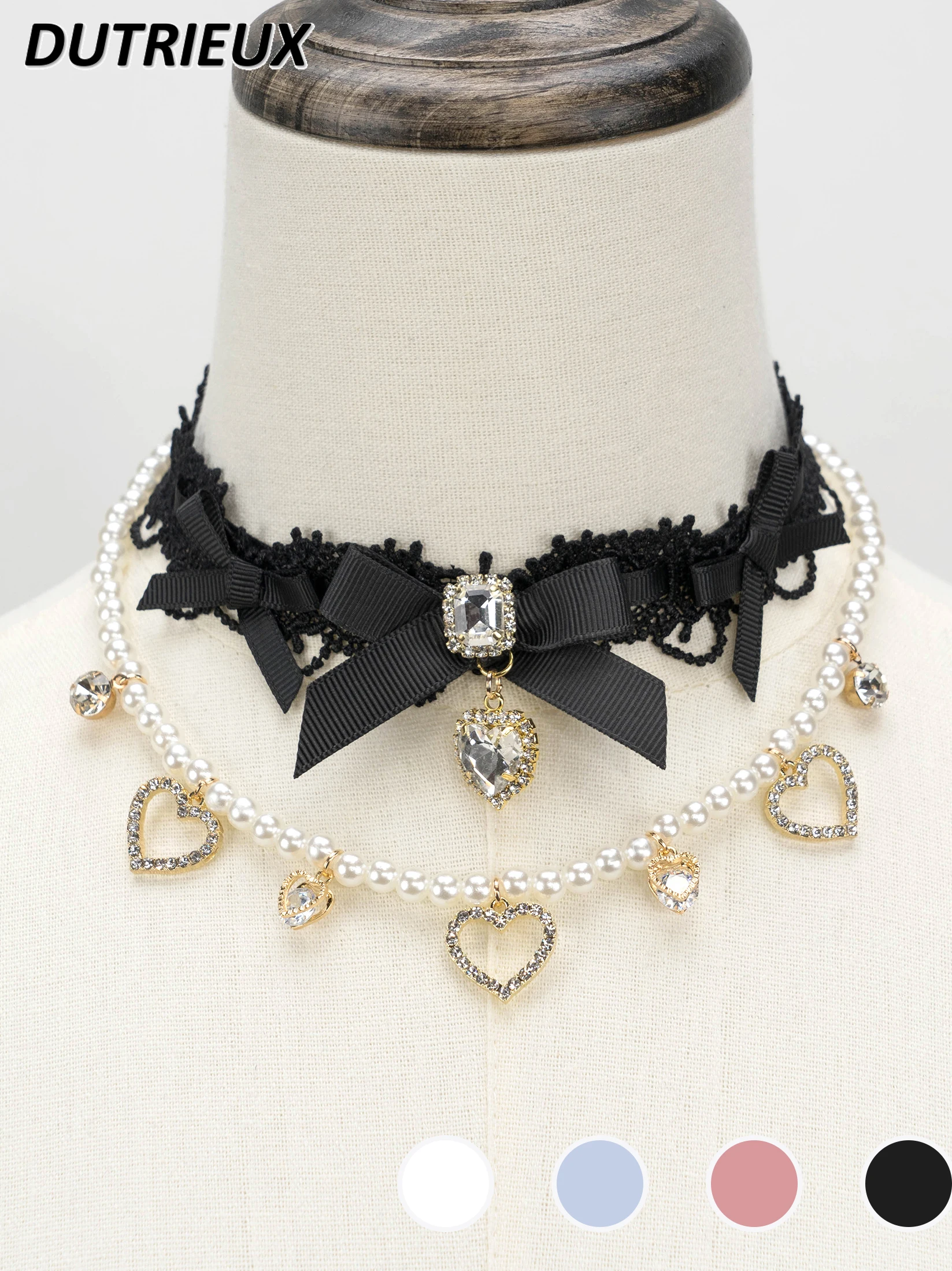 Mine Series Mass-Produced Choker Heavy Industry Double-Layer Pearl Collar Lolita Sweet Cute Girl Necklace Clavicle Chain