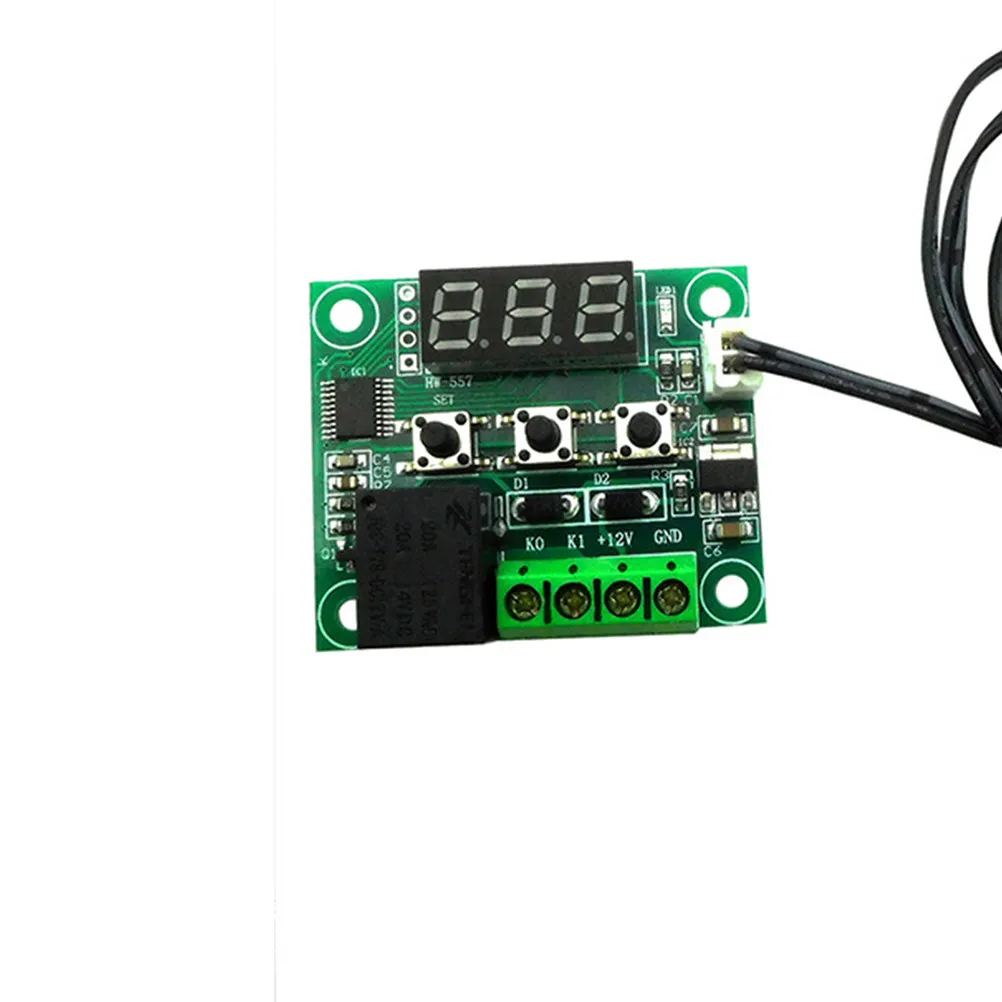 12V Programmable Thermostat Digital LED Display Temperature Controller for Central Air Conditioner Fan Coil Units Indoor Energy