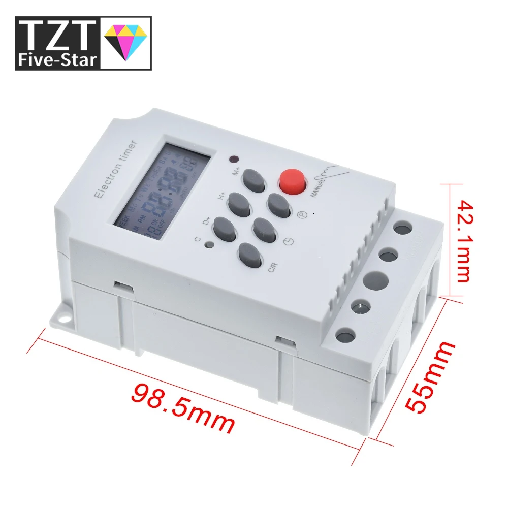 KG316T-II Electronic Timer AC 220V 25A Din Rail Digital Programmable Electronic Timer Switch Electric Equipment Control on/off