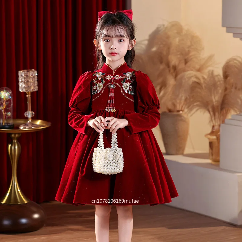 girls'-autumn-and-winter-new-festive-turtleneck-new-year-clothes-new-chinese-princess-dress