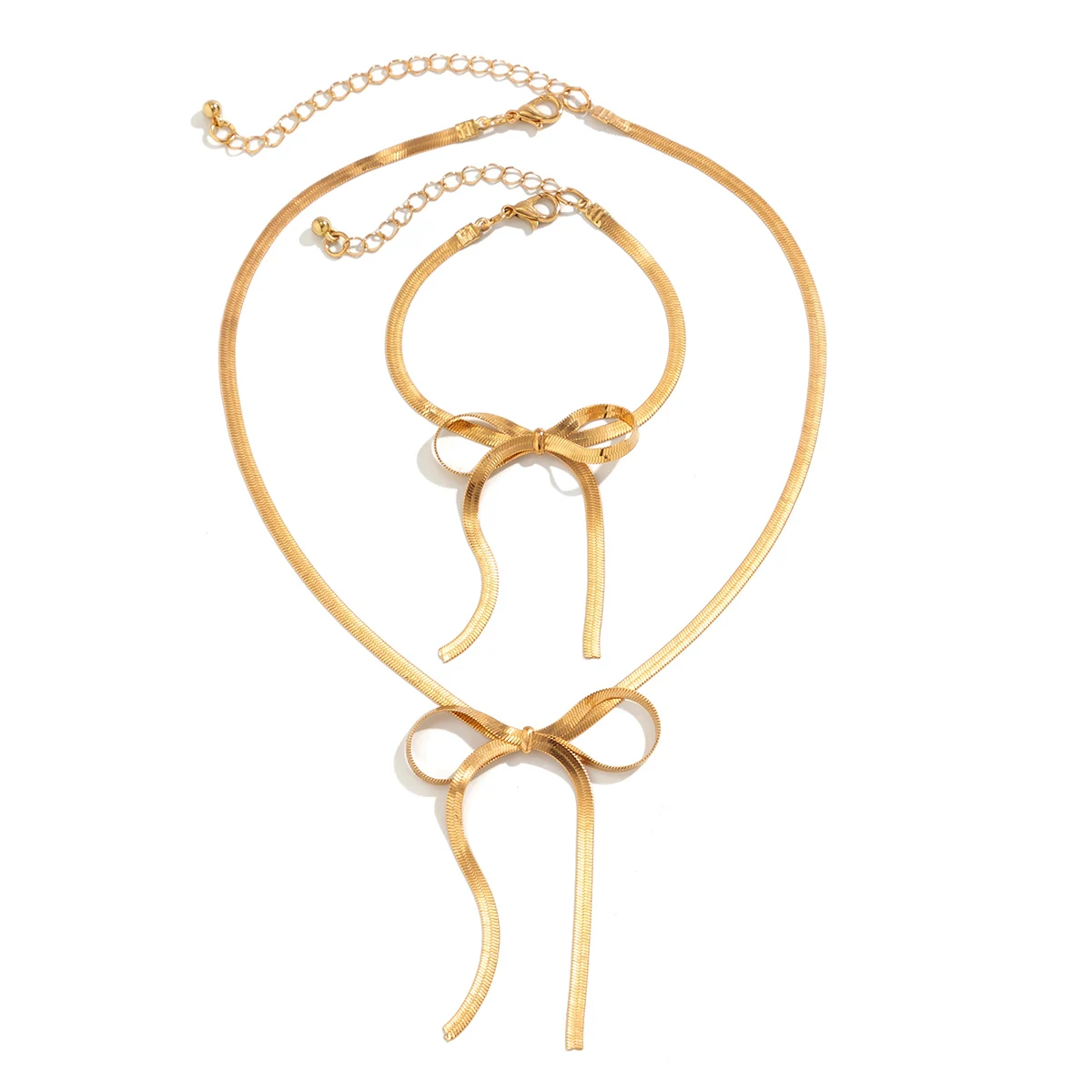Salircon Punk Flat Snake Chain Short Necklace Vintage Creative Bow Pendant Choker Necklace Women\'s Aesthetic Banquet Jewelry
