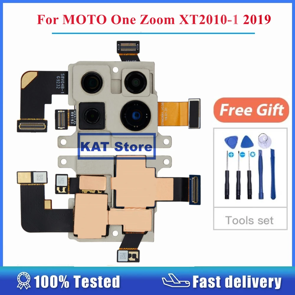 For Motorola Moto One Zoom XT2010-1 2019 Back Rear Camera (WIDE & TELEPHOTO & ULTRAWIDE & DEPTH)  Module Flex Cable Ribbon