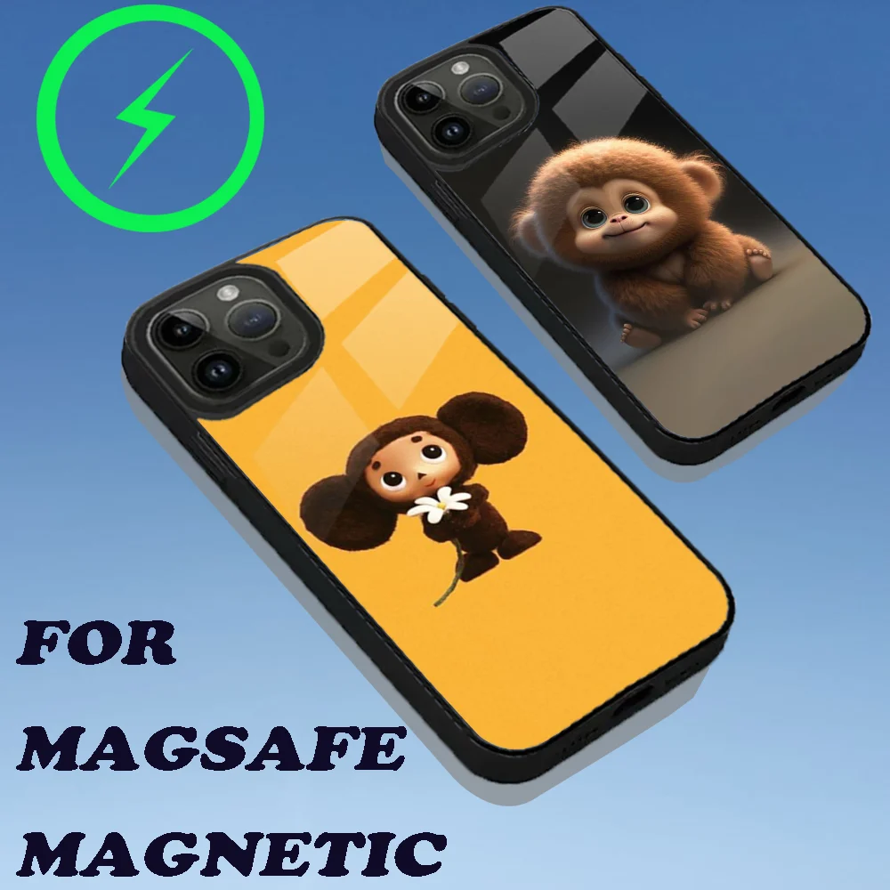 

C-Cheburashka Phone Case For iPhone 16,15,14,13,12,11,Plus,Pro,Max Mini Magsafe Magnetic Wireless Charging