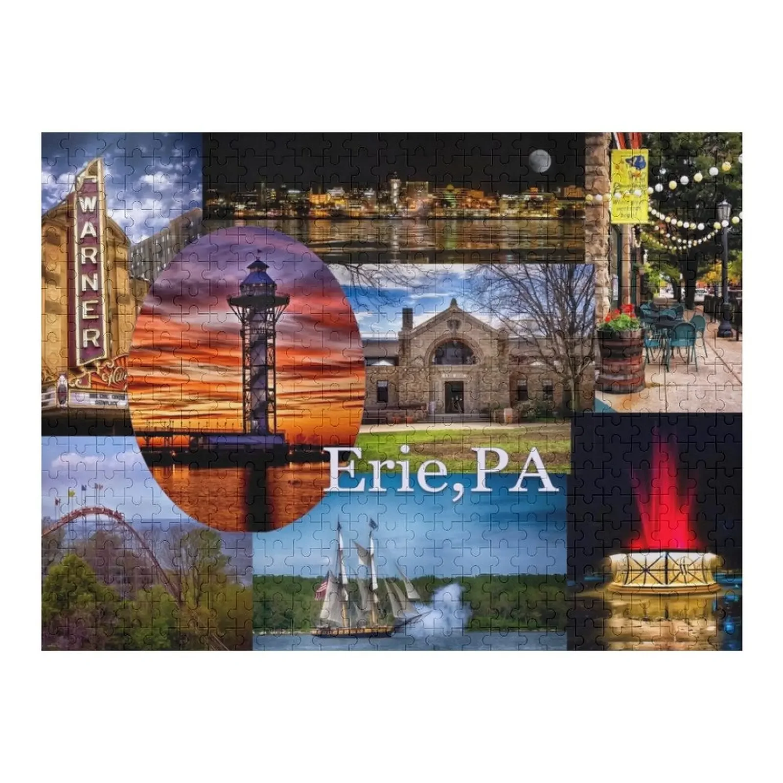 Explore Erie, PA Jigsaw Puzzle Wooden Boxes Baby Toy Diorama Accessories Personalised Name Puzzle