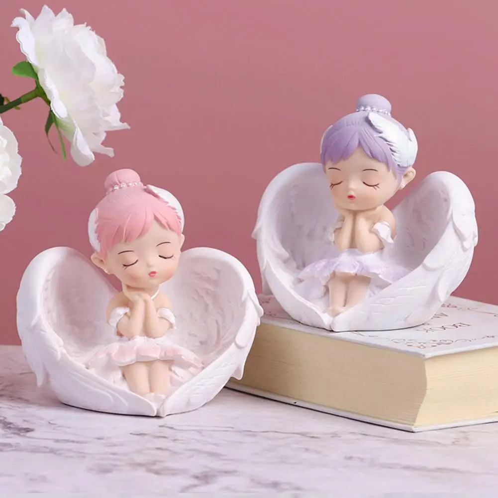 Angel Doll Decor For Gift Decorative Girl Figurine Delicate Adorable Novelty Sweet Expression Ballet Girl Statue for Desktop