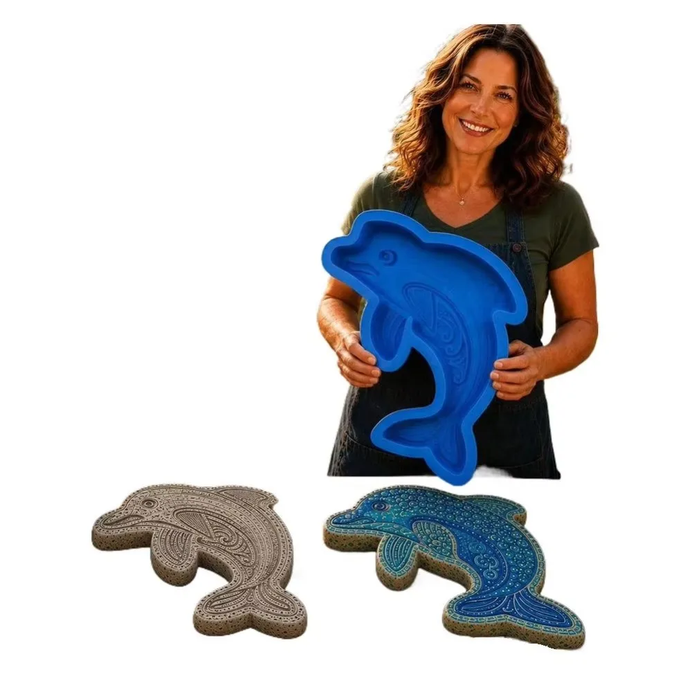 Ocean Animal Silicone Stepping Stone Mold Sea Turtle DIY Pattern Sea Creature Cement Mold Seahorse Handmade