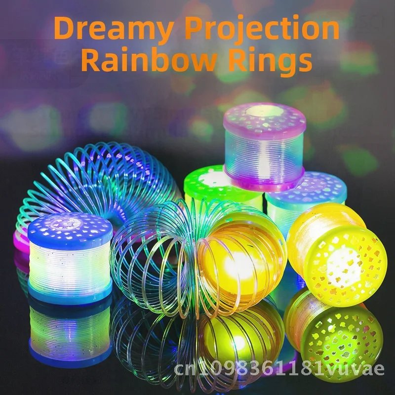Céu estrelado projeção brilho no escuro arco-íris círculo crianças brinquedo desenvolvimento intelectual mão-on treinamento cerebral caixa de cor de plástico