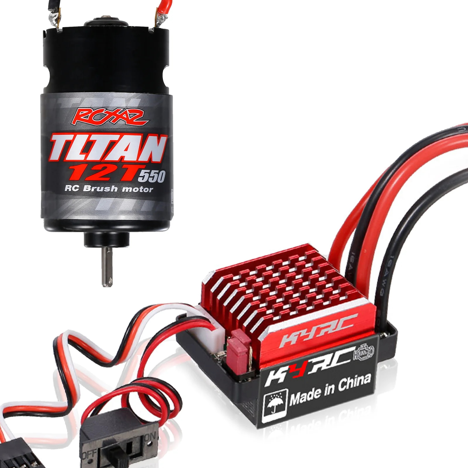 RC Brushed Combo 550 Brushed Motor 10T 12T 21T 29T 35T 55T with 60A ESC for 1/10 RC Off-road Racing Car Truck