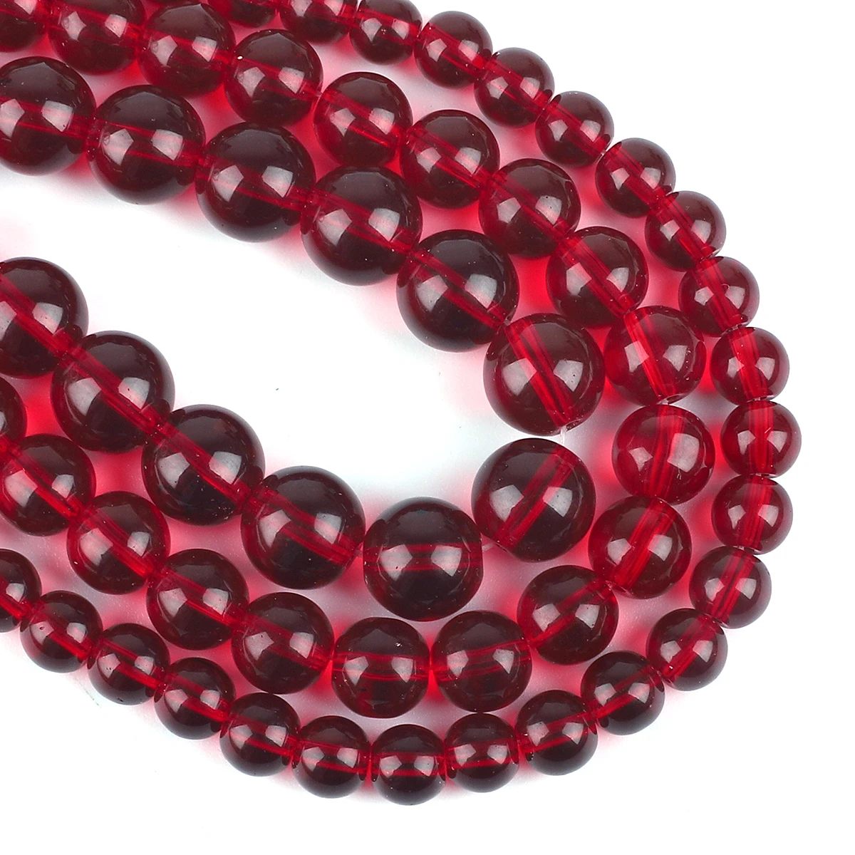 

Fashion Natural Stone Pomegranate Red Glass Beads Round Loose Spacer Bead For Jewelry Making DIY Bracelet Necklaces Accessories