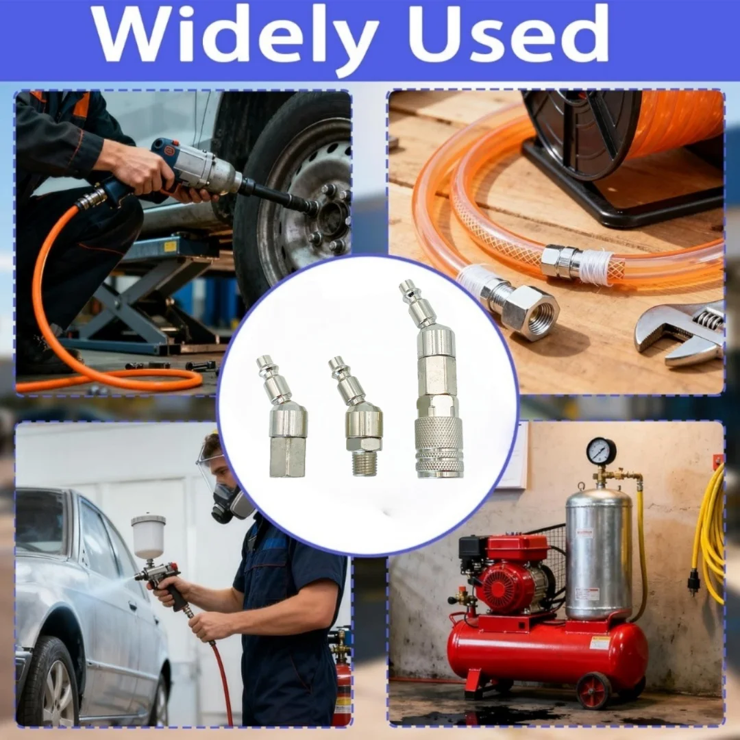 360° Rotable Quick Plug Connect Fitting Joint US Type With BSP 1/4 Fitting Thread For Air Hose Paint Spray Gun Pneumatic Coupler