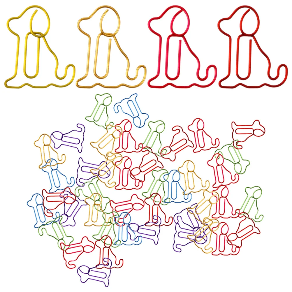 50 Uds Clips de papel decorativos lindo perro en forma multiusos marcapáginas de oficina álbumes de fotos tarjetas sobres Mini Clips de papel