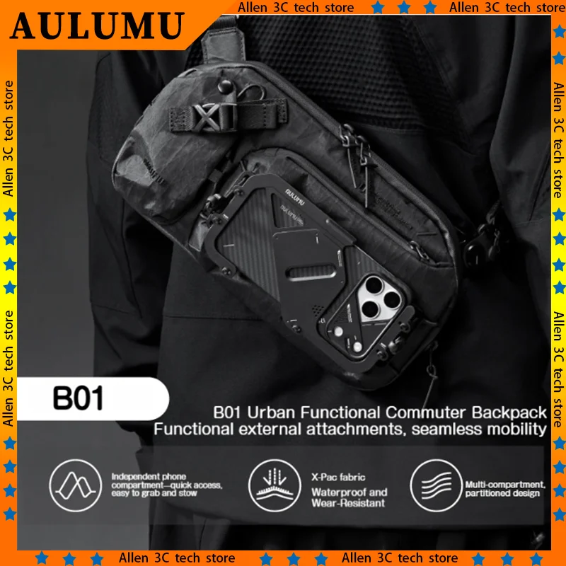 AULUMU Crossbody Bag XPac Waterproof Large Capacity Crossbody Bag Magnetic Buckle Functional Shoulder Bag - B01
