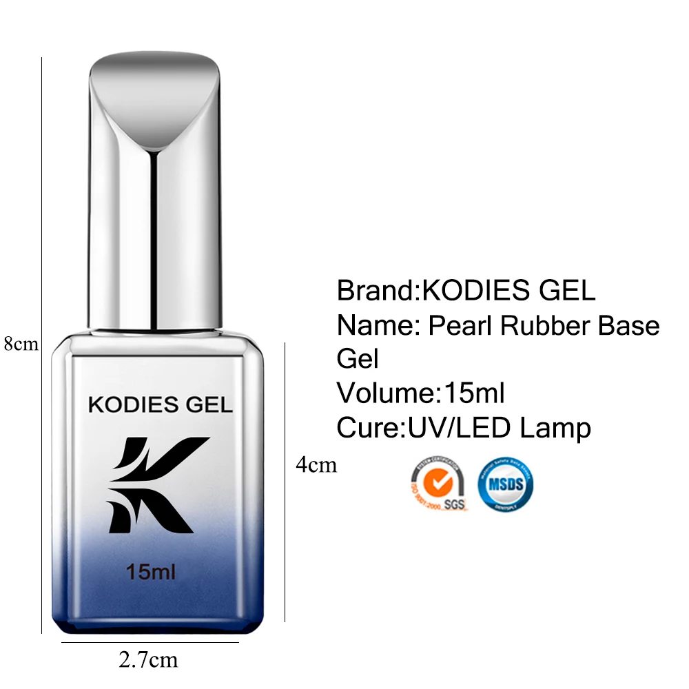 Kodies Gel Rubber Base Gel Nagellak Uv Vernis Semi Permanente 15Ml Parel Shell Glanzend Zomer Kleur Base Nagels manicure Levert