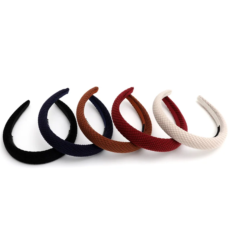 Fashion New girls Plaid cordury Hair large bow pony style padded HAIR ACCESSORIES headbands  hairband