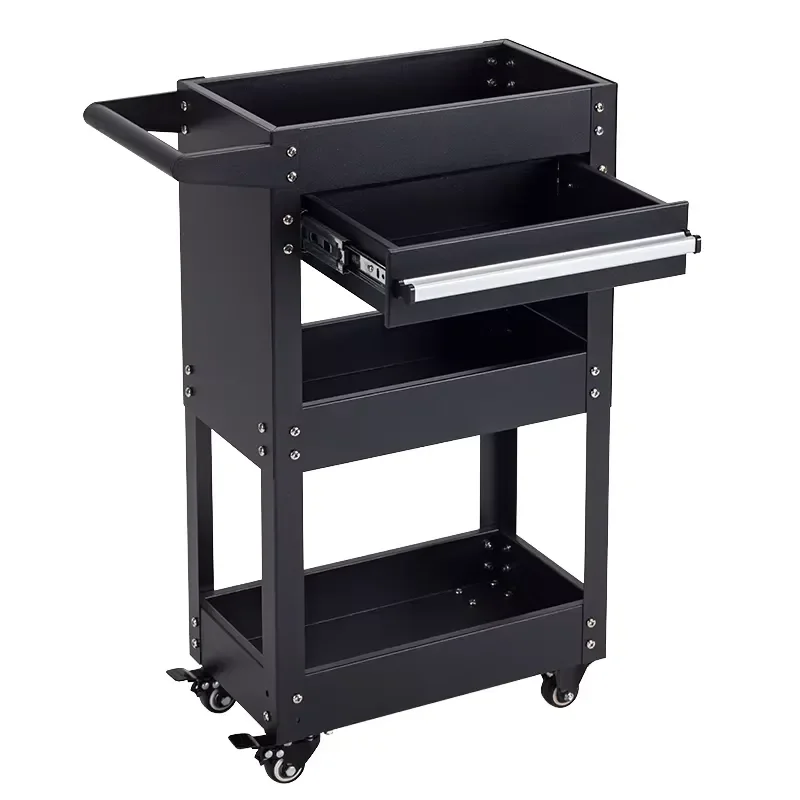 for Zenewood Professional Heavy Duty Cast Iron Double Tier Metal Tool Storage with Wheel