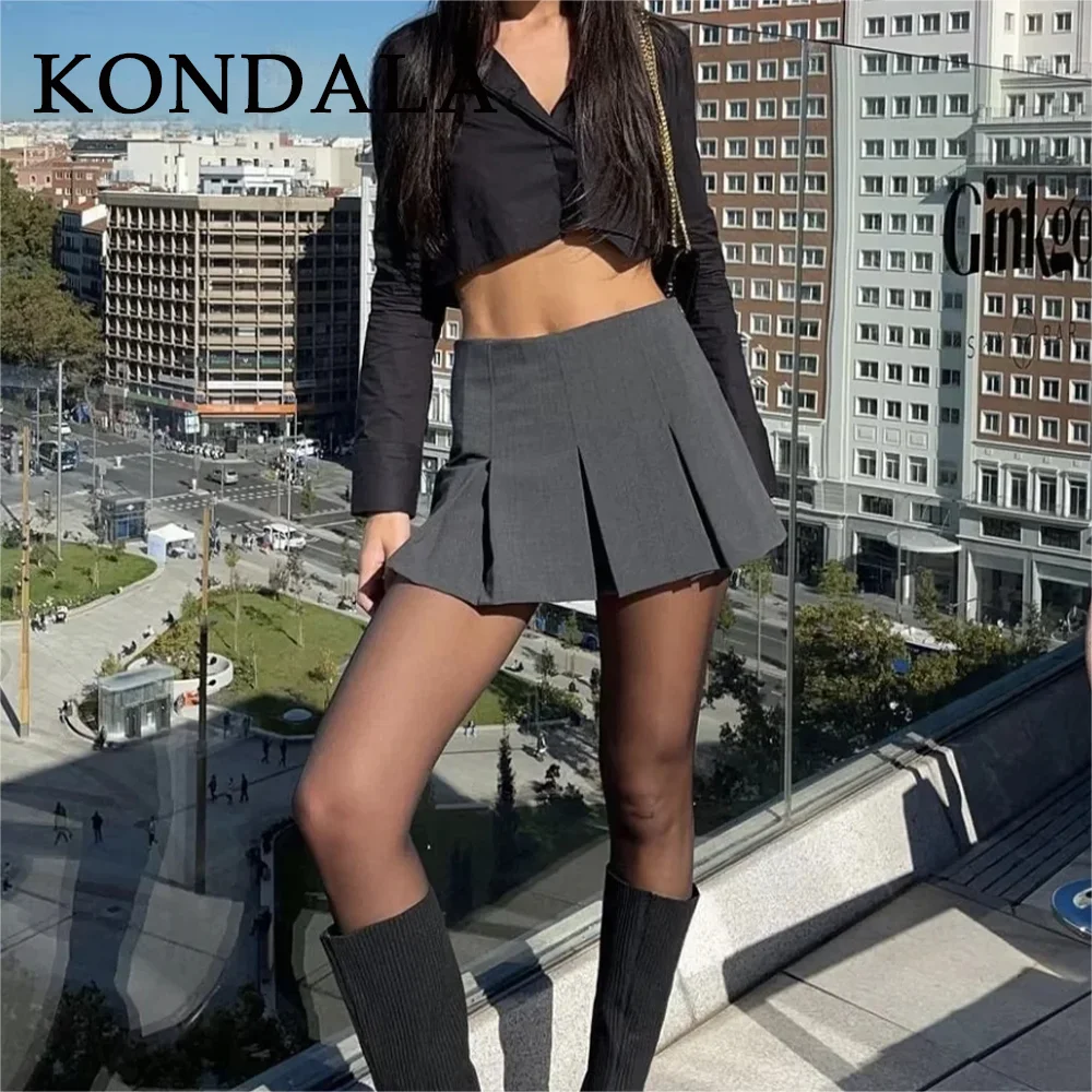 KONDALA 2026 Spring Summer Women Casual Tierred Mini Skirts Fashion Vintage Valentine‘s Day Ruffles Pleated Sexy Shorts Skirts
