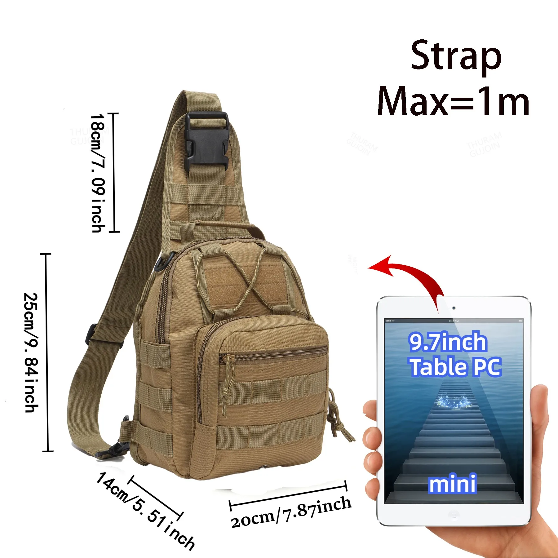 THURAM Outdoor Tactical Bag Backpack Sport Bag Pack Sling Shoulder Backpack for Every Day Carry