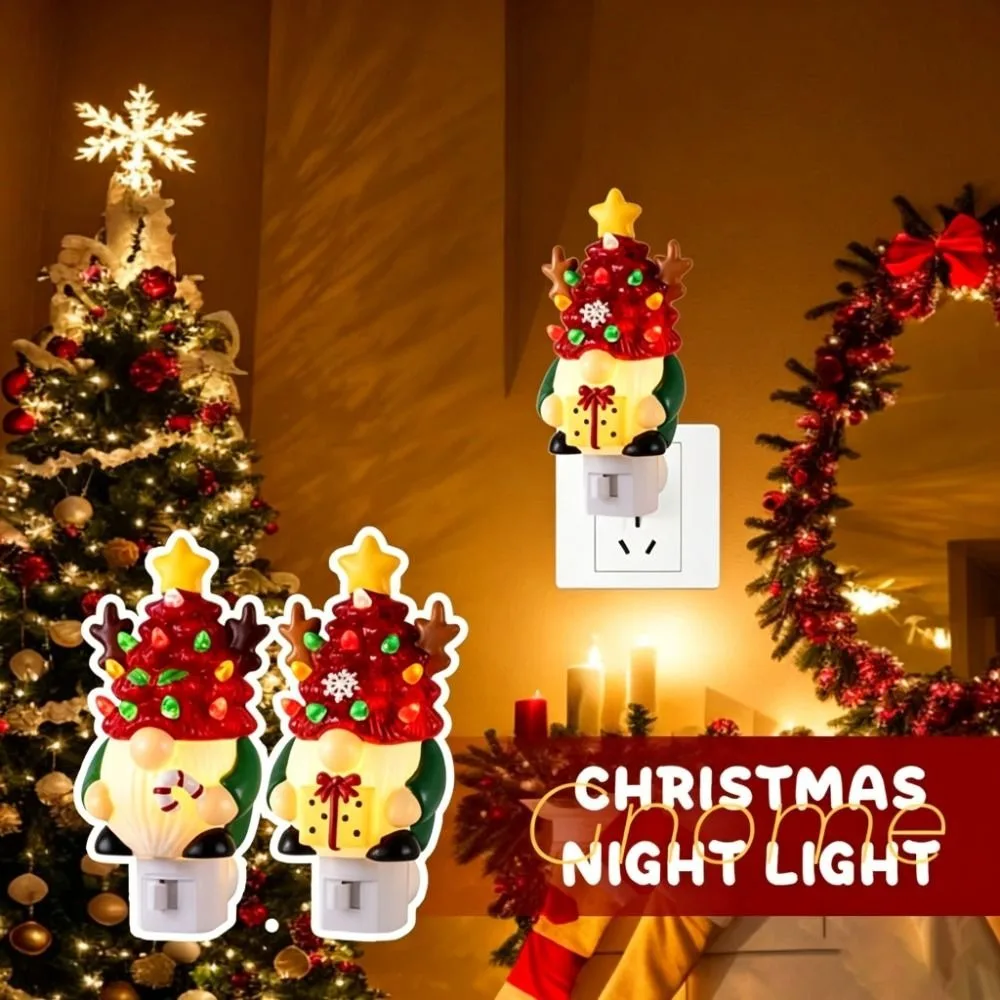 3D Drop Ornament Christmas Tree Night Light Warm Light Soft Light Vintage Nightlight Realistic Design Holiday Lighting
