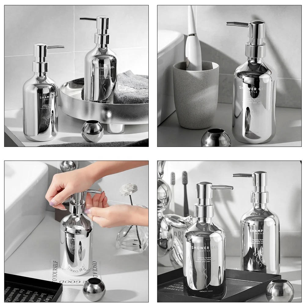 500Ml Shampoo Refill Bottle Empty Lotion Dispenser For Bathroom Sink Shampoo Pump Conditioner Container Liquid Soap Holder